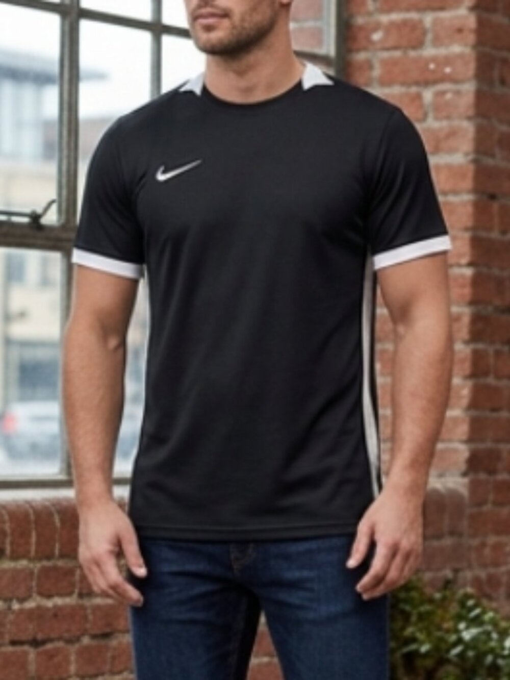 Nike Dri-FIT Mesh T-Shirt L Slim Fit Semi-Sheer Athleisure Activewear Sporty